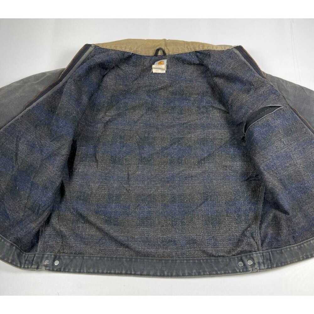 Carhartt Mens L Petrol Blue Detroit Jacket Made in USA Blanket Lined J97 PTL - Picture 6 of 12